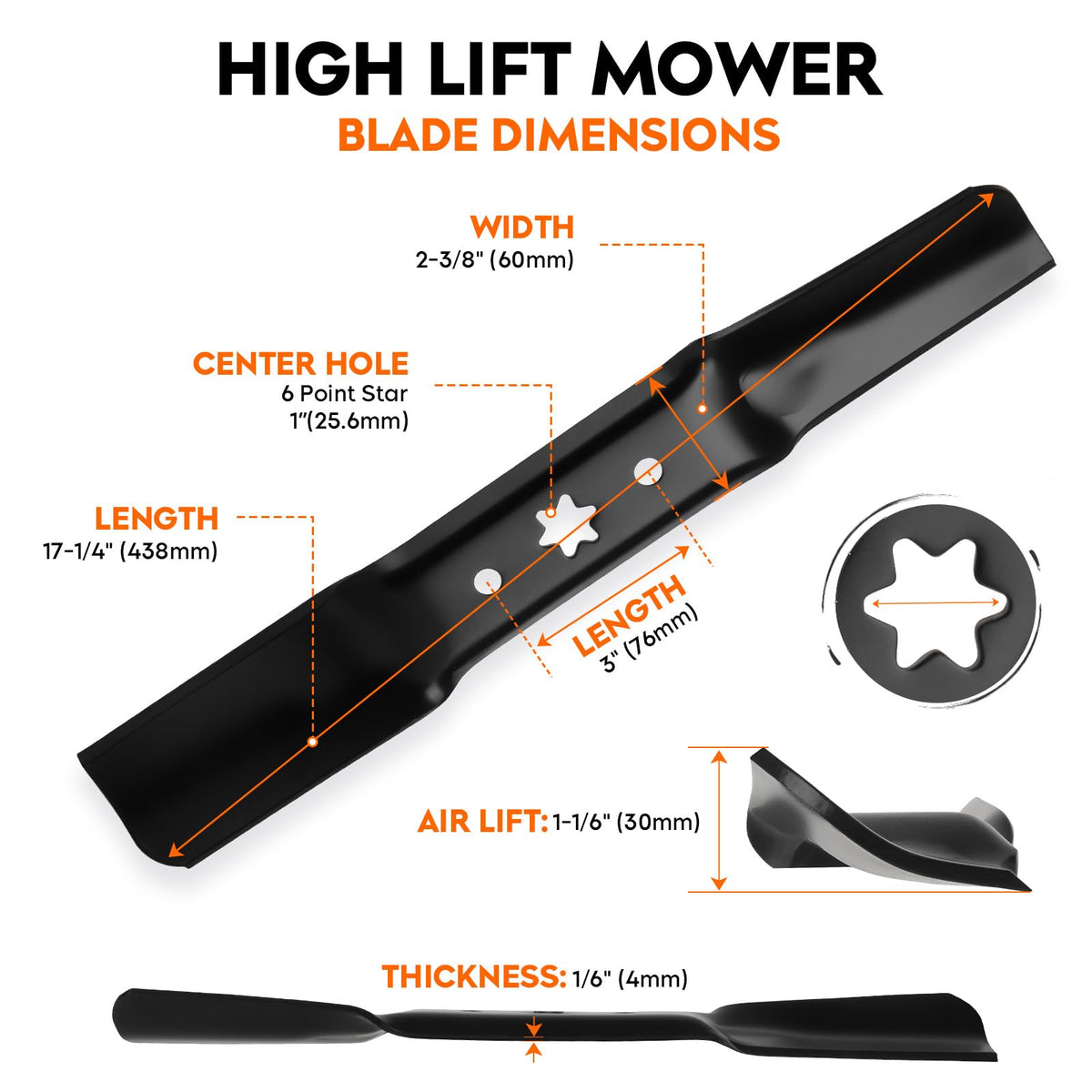 ILONPA ZT1/ZT2 50-inch blades delivering balanced lift and cut