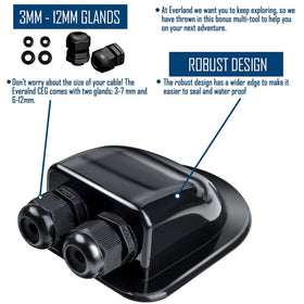 ILSSLI solar gland on deck with IP68 seal for outdoor use.