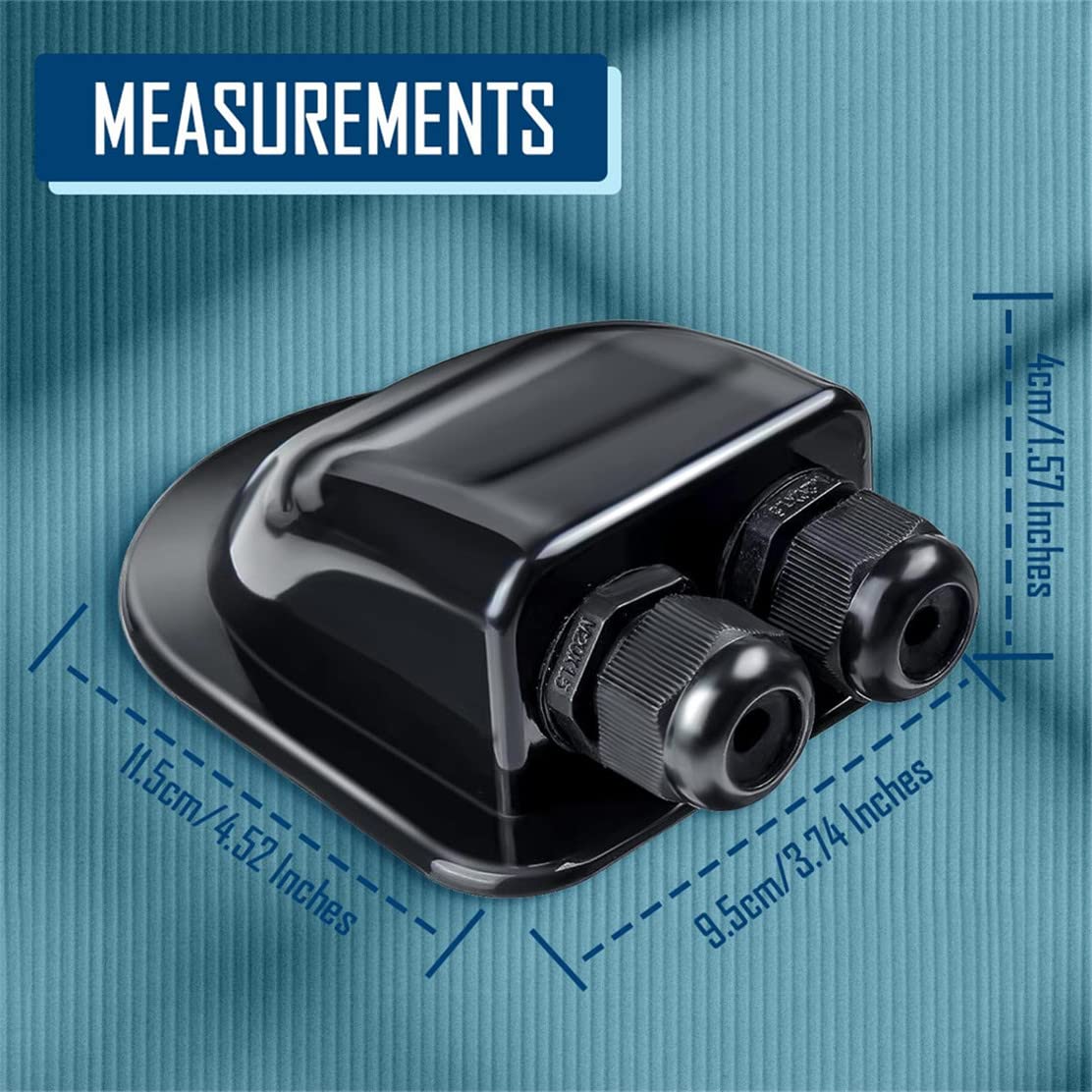 ILSSLI gland side view highlights dual cable entry for two 2–6 mm² cables.