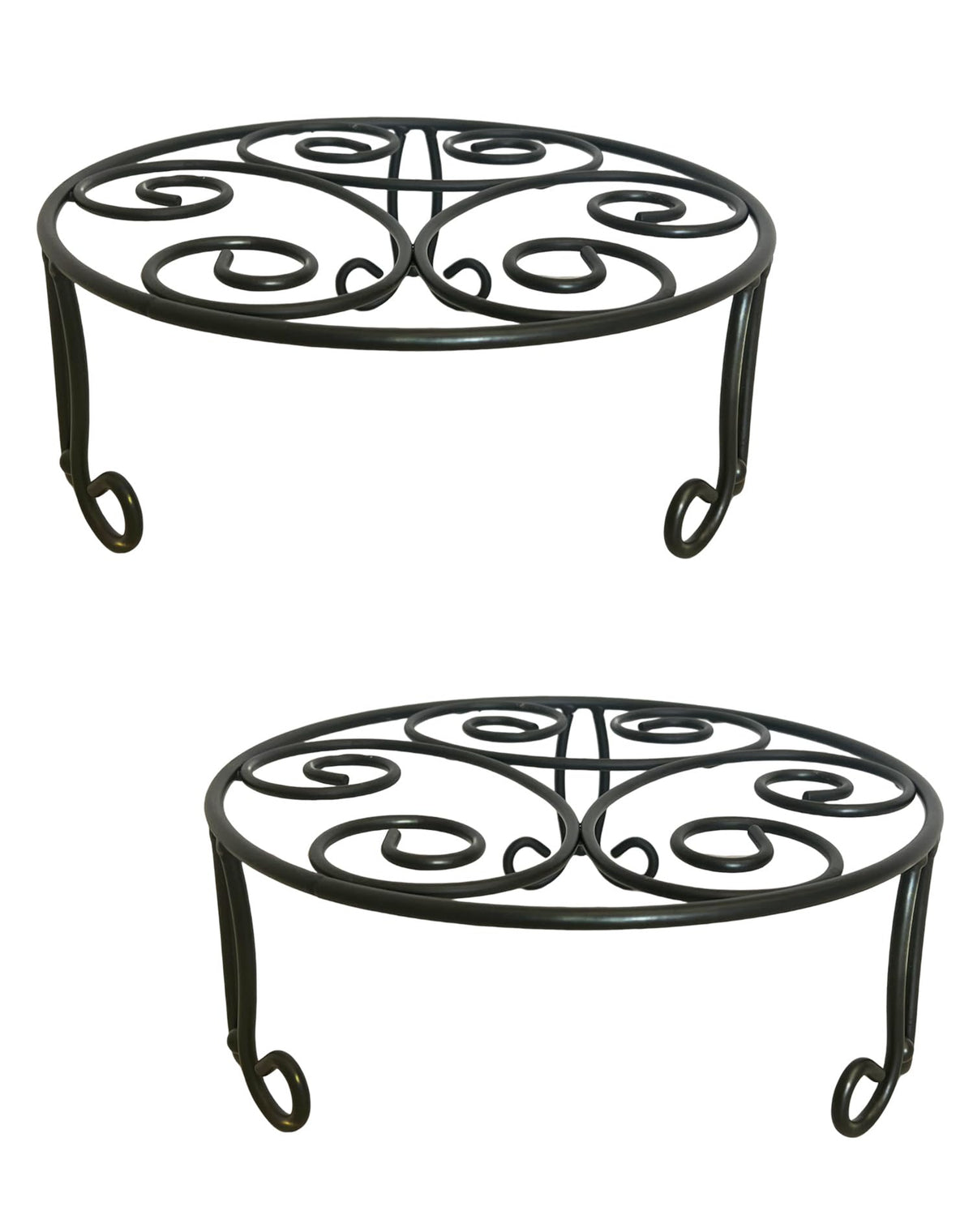 iLTreFlo iron plant stand with 13-diameter base supports heavy pots safely.