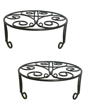 iLTreFlo iron plant stand with 13-diameter base supports heavy pots safely.