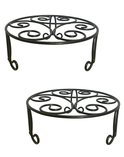iLTreFlo iron plant stand with 13-diameter base supports heavy pots safely.