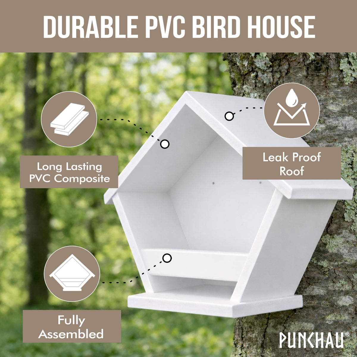 Rust-proof stainless steel hardware on Ilyapa Punchau nest box.