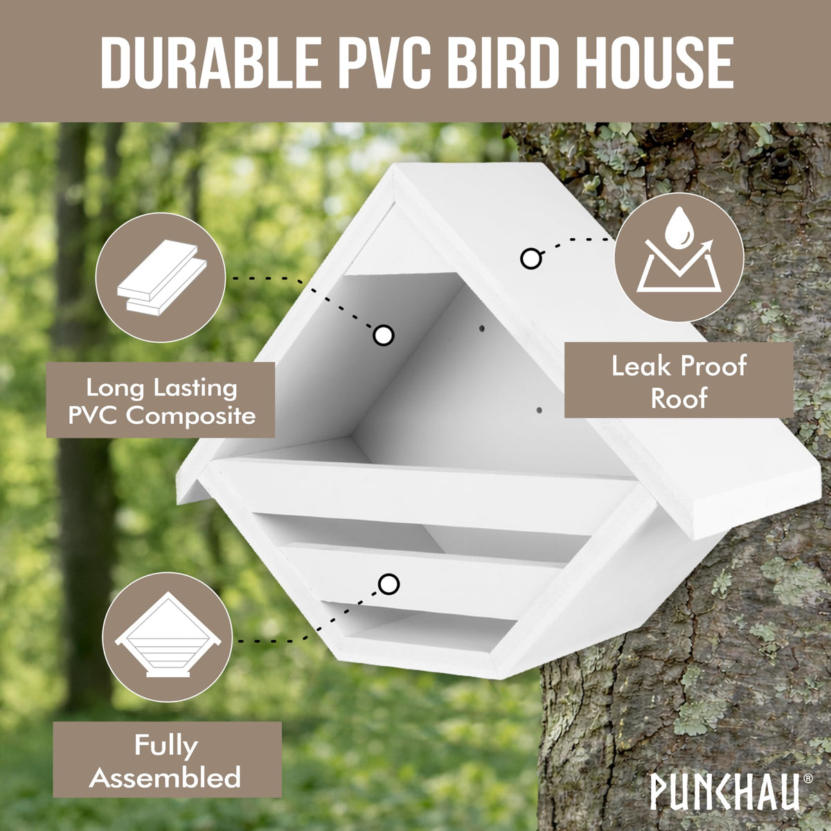 Ilyapa Punchau weatherproof nesting box dove entry highlights spacious interior