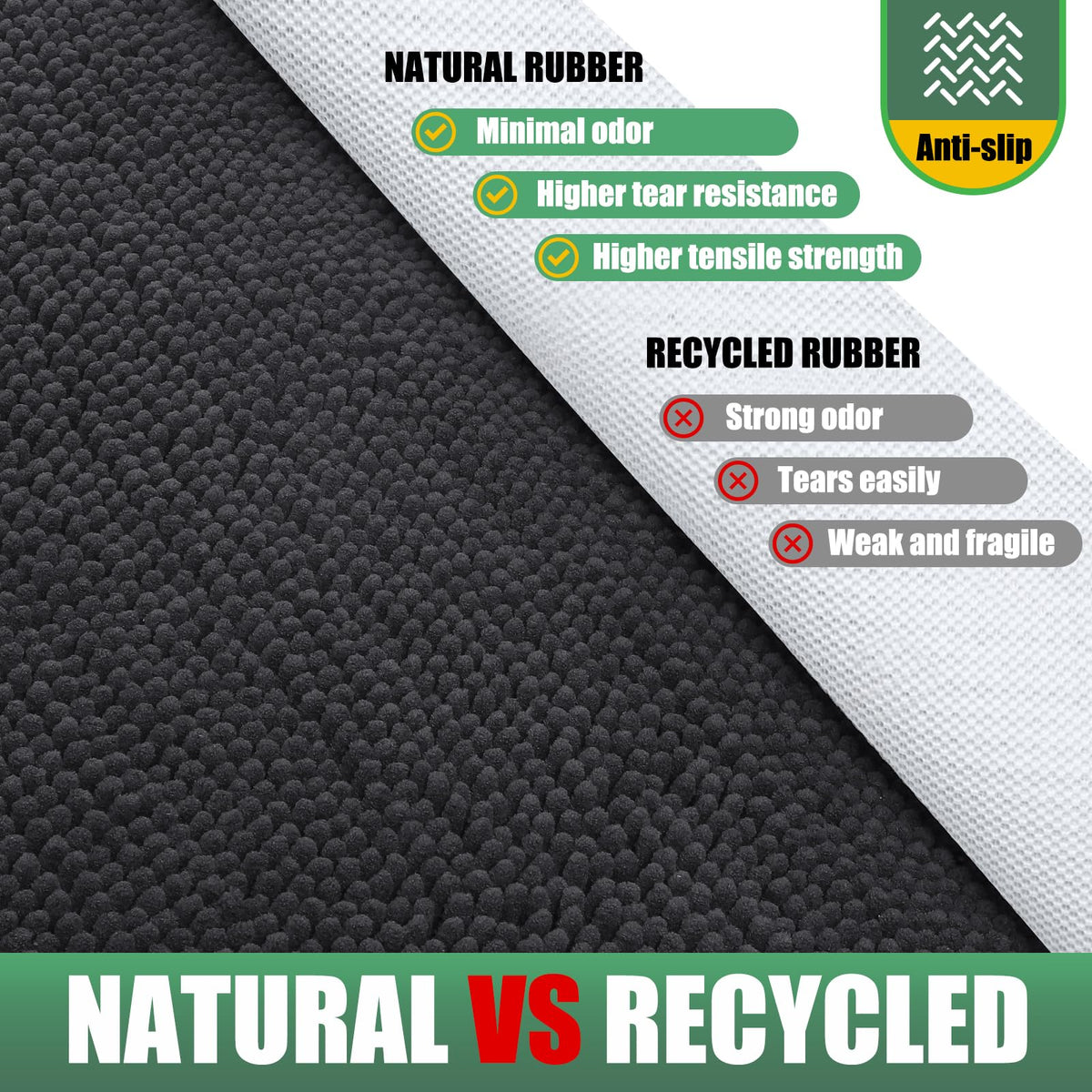 IM HOME Chenille absorbent outdoor doormat anti-slip backing keeps it in place