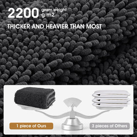 IM HOME Chenille absorbent outdoor doormat dark-gray finish pairs with any entry