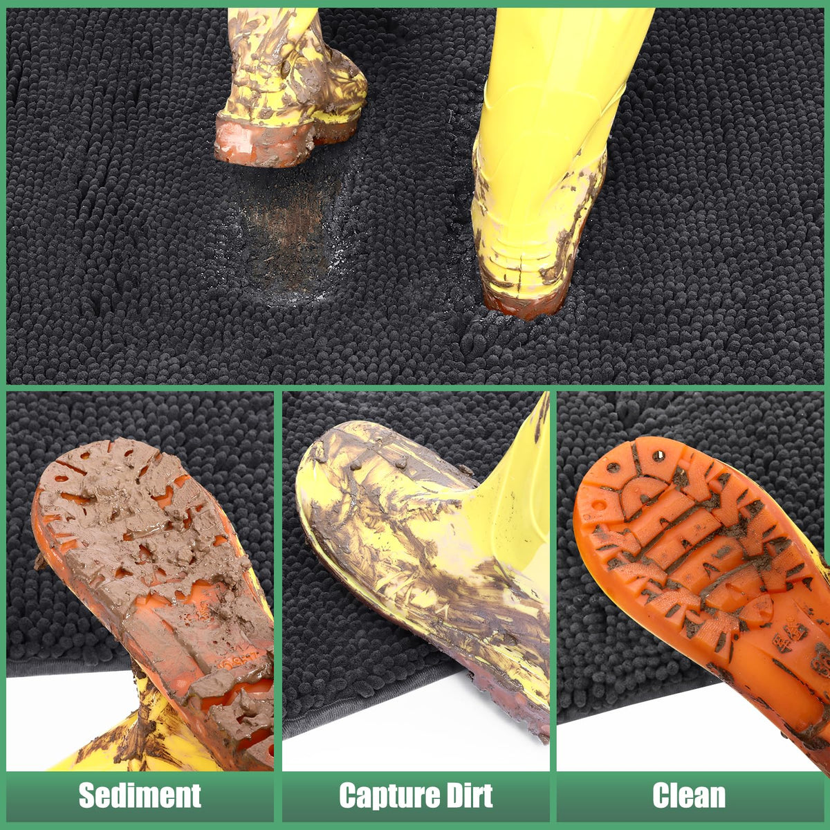 IM HOME Chenille absorbent outdoor doormat dirt-scraping texture removes mud from shoes