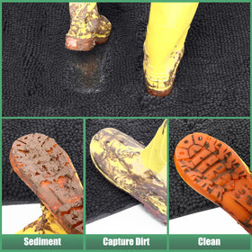 IM HOME Chenille absorbent outdoor doormat dirt-scraping texture removes mud from shoes
