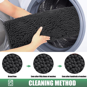 IM HOME Chenille absorbent outdoor doormat heavy-weight base reduces shifting