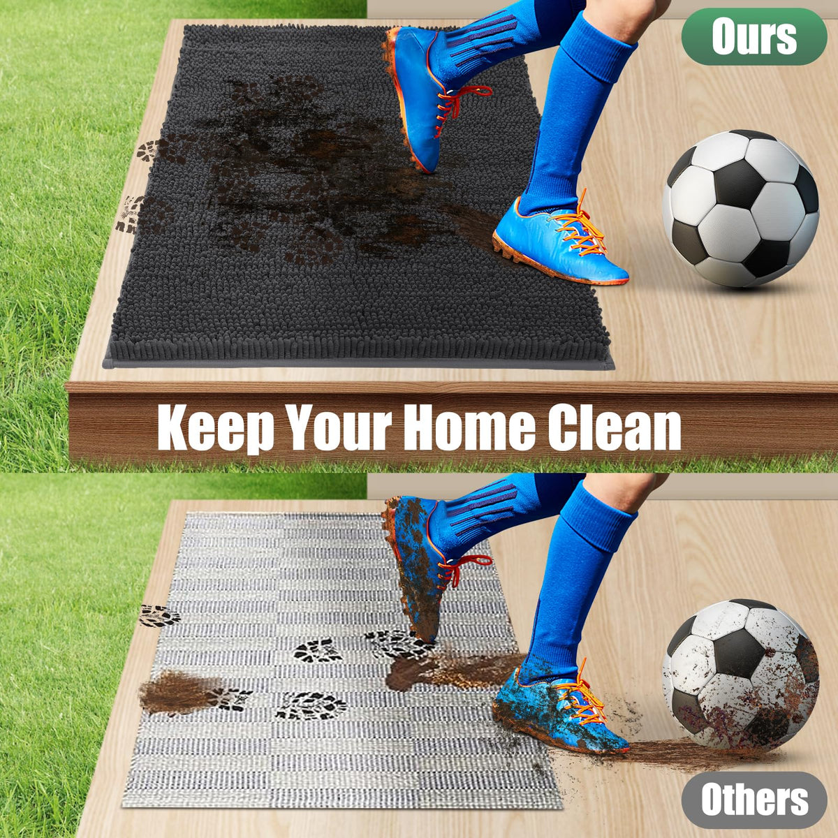 IM HOME Chenille absorbent outdoor doormat indoor-outdoor versatility suits foyers and patios