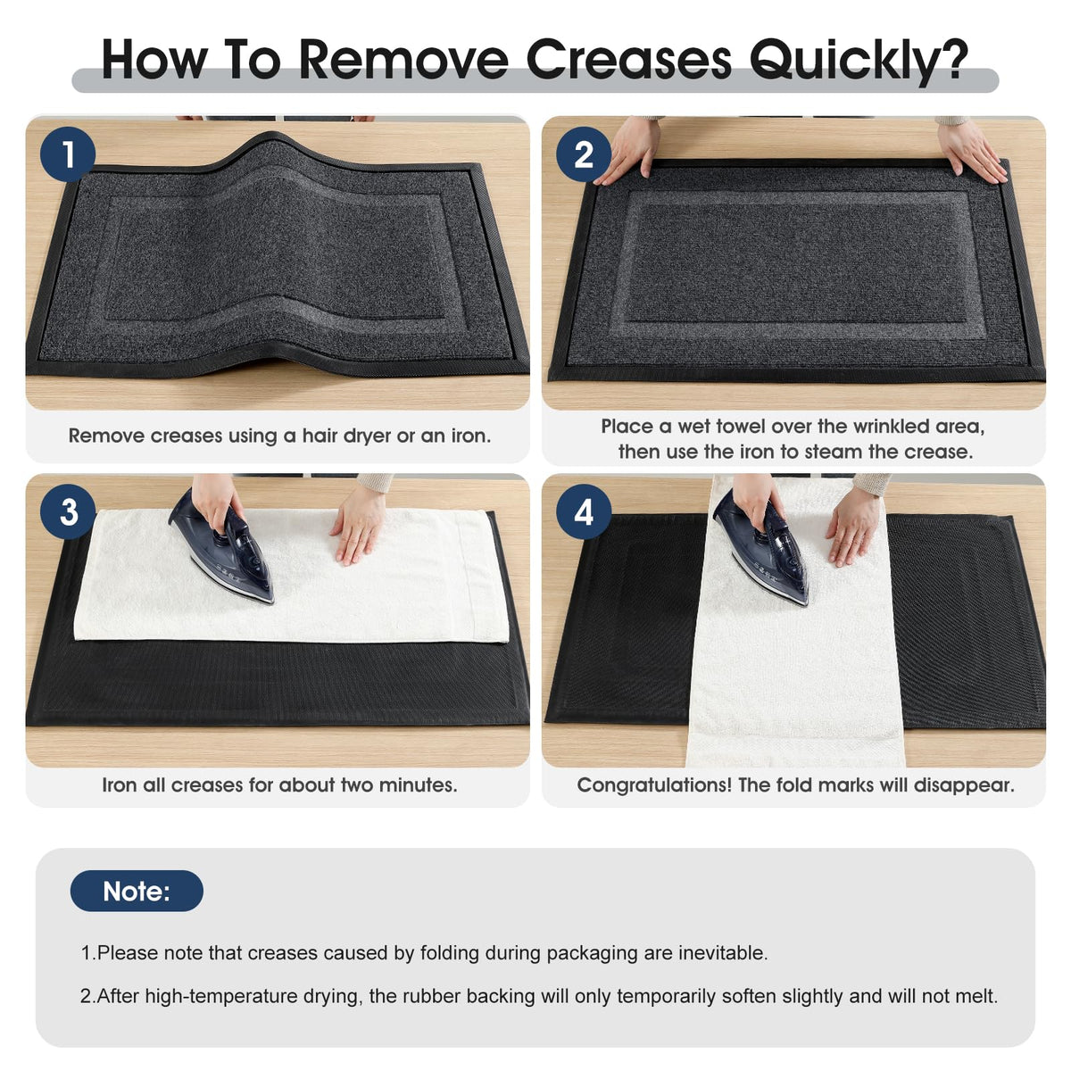 IM HOME drak-gray front door mat complements any exterior or foyer