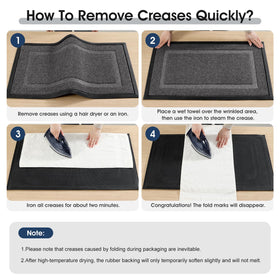 IM HOME easy-clean mat is simple to shake, sweep, or hose down.