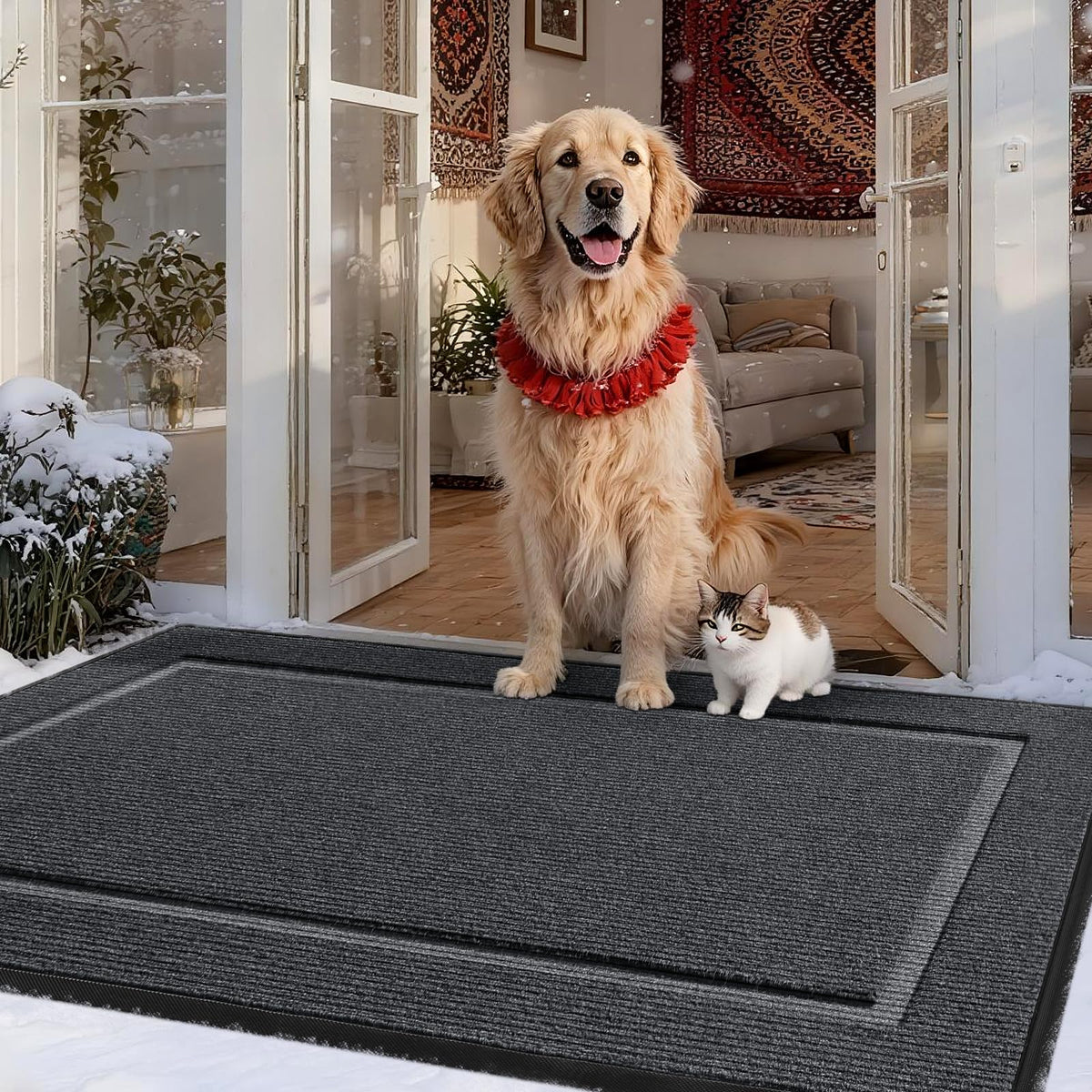 IM HOME large front door mat for outdoor entrance, durable and welcoming
