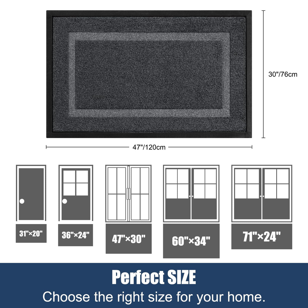 IM HOME waterproof door mat for patio, keeps floors dry during rain