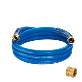 Flaronro 10ft Heavy Duty Rubber Garden Hose – 5/8 in ID, Brass Fittings, No Memory