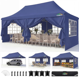 COBIZI 10x20 pop-up canopy frame upgraded for quick setup and durability