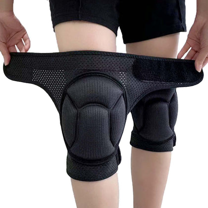 JyBTAA knee pads closeup showing secure work-strap for a firm fit.