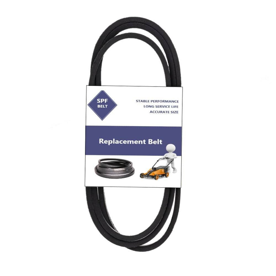 SPF lawn mower deck belt 5/8x143-1/2 front view, compatible with Husqvarna and Jonsered