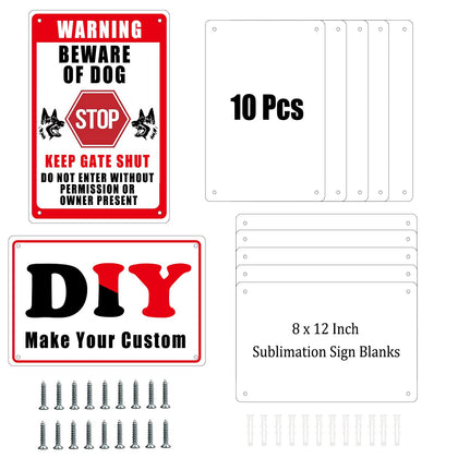 ToBeAce 10 Pcs Sublimation Metal Sign Blanks 8x12 Inch - Aluminum Sign Blanks with Pre-Drilled Holes