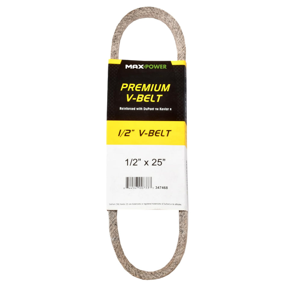 MaxPower 347468 Kevlar cords belt close-up showing reinforced strength for heavy-duty use.