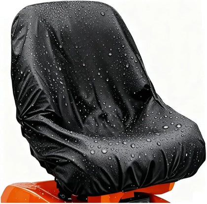 BeadChica waterproof tractor seat cover on a universal-fit seat protects from rain and dirt.