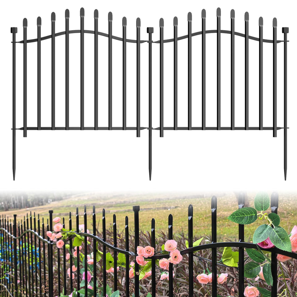 Bilibompa 10-Panel No-Dig Garden Fence | 24 in H x 27 in W, 22.5 ft Long