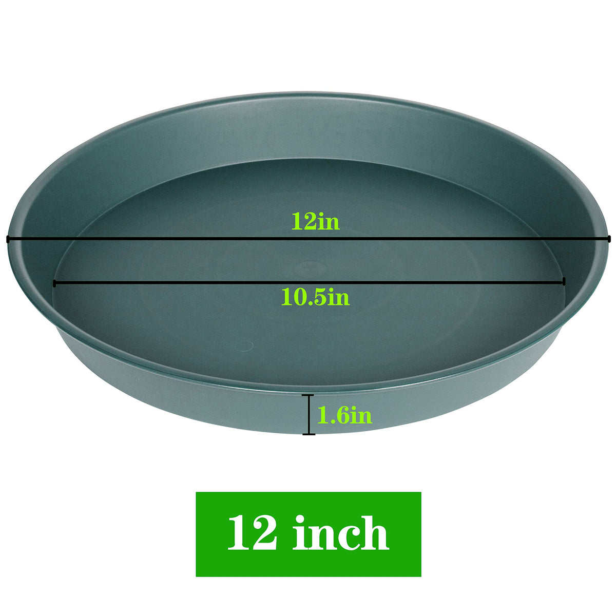 Bleuhome heavy-duty 12-inch plant saucer, durable plastic for long-lasting use