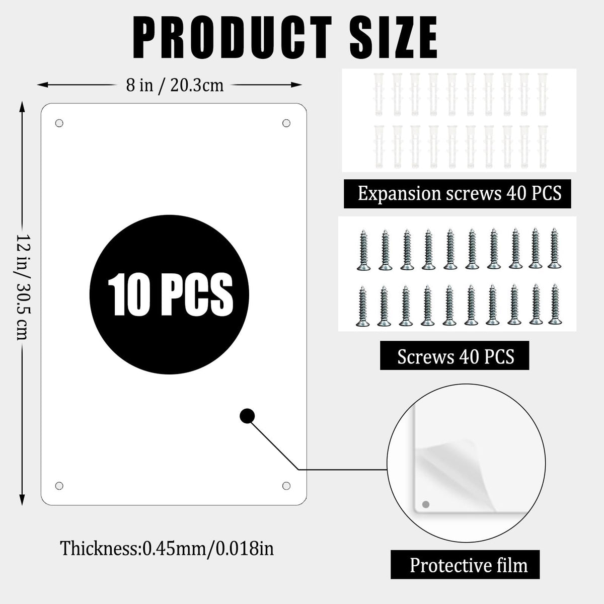 ToBeAce 10 Pcs Sublimation Metal Sign Blanks 8x12 Inch - Aluminum Sign Blanks with Pre-Drilled Holes