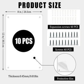 ToBeAce 10 Pcs Sublimation Metal Sign Blanks 8x12 Inch - Aluminum Sign Blanks with Pre-Drilled Holes