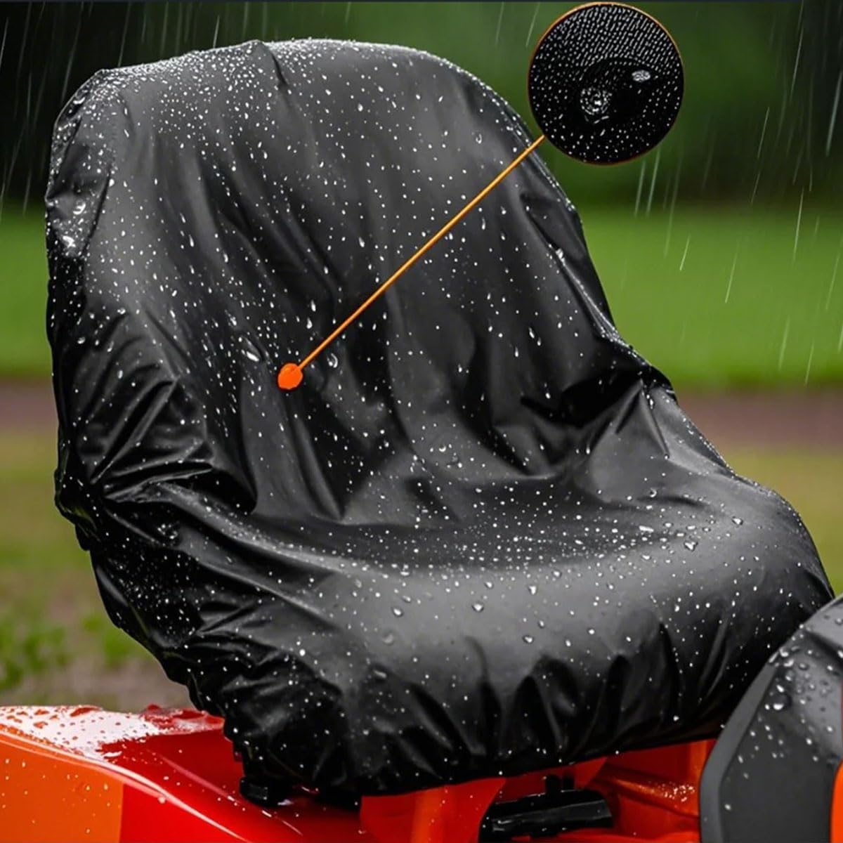 John Deere-compatible BeadChica seat cover keeps your mower seat clean during every task.