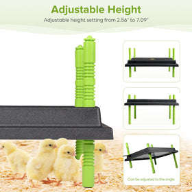 Tetuga Chick Brooder Heating Plate -16 x 22 Inch Chicken Brooder Heater Plate for Chicks with Adjustable Height & Angle - 50W Safer Than Brooder Lamp Warms Up to 50 Chicks