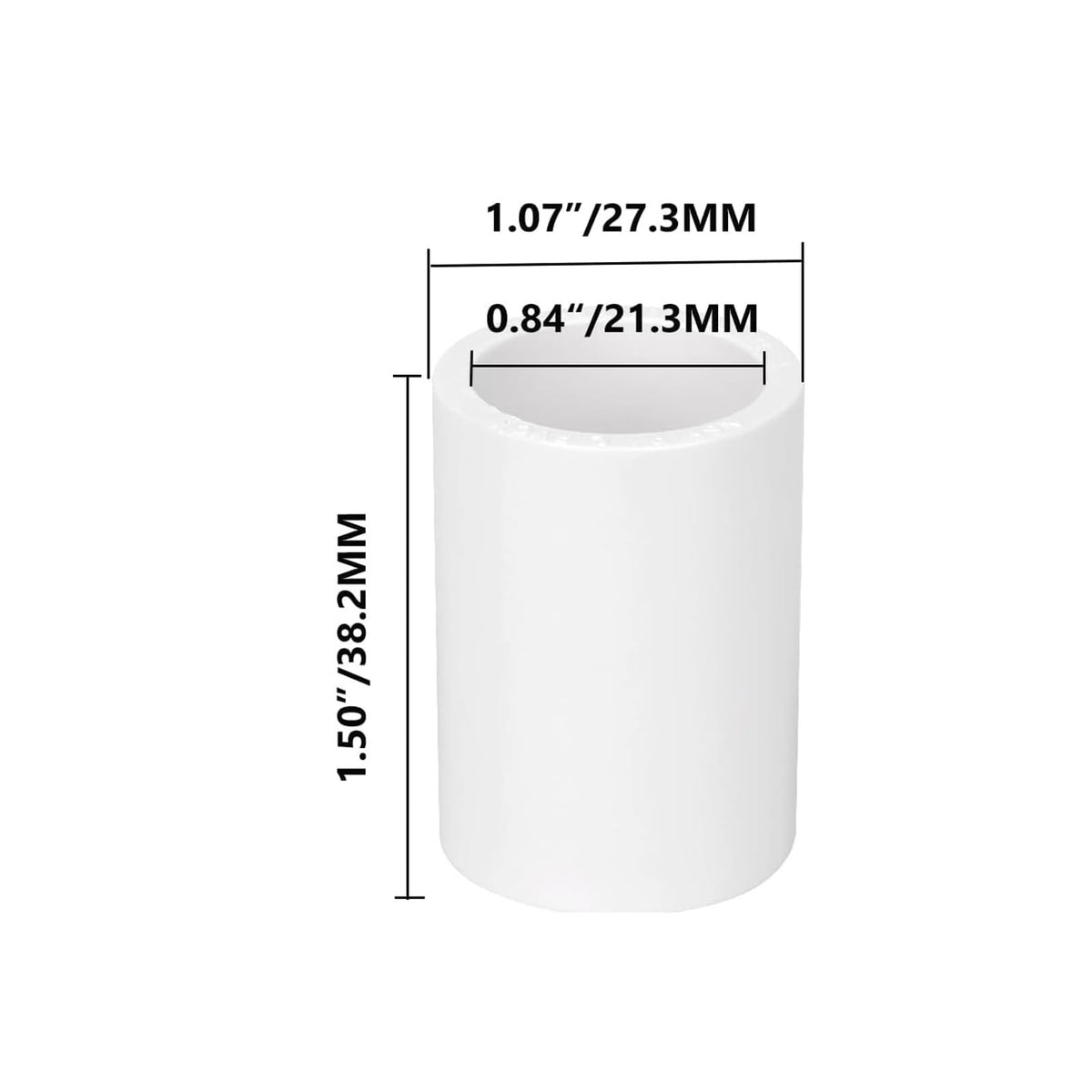 12 Pack 1/2" PVC Pipe Coupling Adapter Pipe Fitting Connector (Socket x Socket), Furniture Build Grade SCH40 1/2 Inch PVC Pipe Slip Socket Connectors for Home or Industrial Use, White