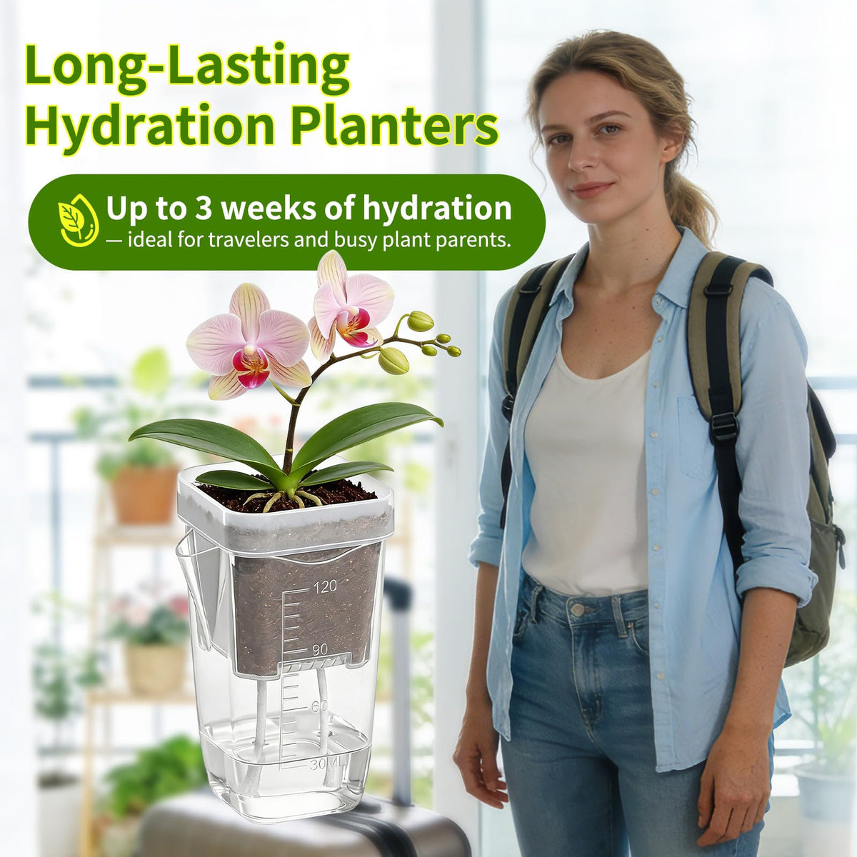 HITOSTAR 12-Pack 2-Inch Clear Self-Watering Pots for Indoor Plants