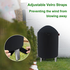 Cover Geny Outdoor Round Vertical Smoker Cover — Fits 19x28, 22x30 and 25x35 Round Smokers (Big Horn Outdoors 16 in, Outvita 17-18.5 in, VIVOHOME, AKORN Jr)