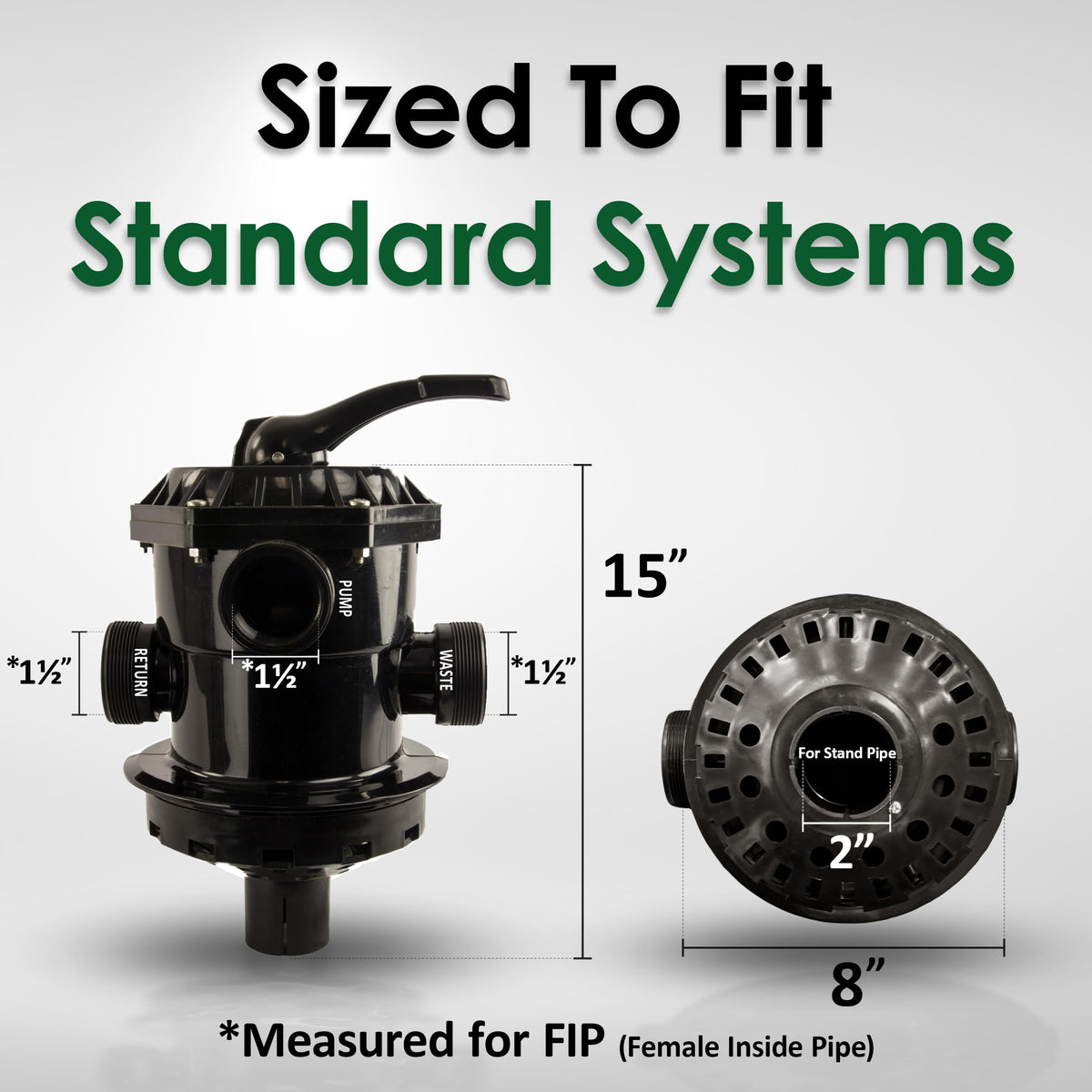 Rx Clear SP0714T VariFlo Top Mount 6-Way Valve – Compatible with Hayward Pro & VL Filters