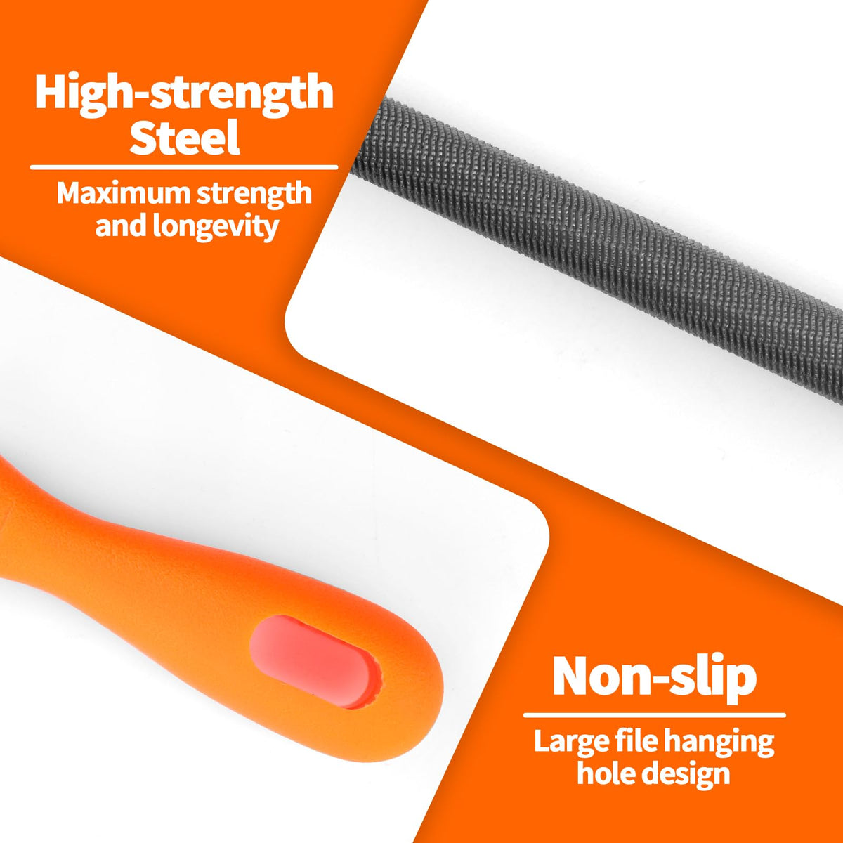 OXDFK Chainsaw Chain Sharpening File Set – 5/32, 7/32 & 3/16 in | Ergonomic Plastic Handles