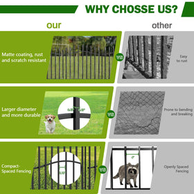 Bilibompa 10-Panel No-Dig Garden Fence | 24 in H x 27 in W, 22.5 ft Long