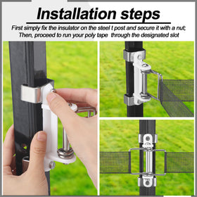 Blulu 10 Pcs T Post Polytape Corner Insulators – Durable T-Post End Insulators for Agricultural Fencing