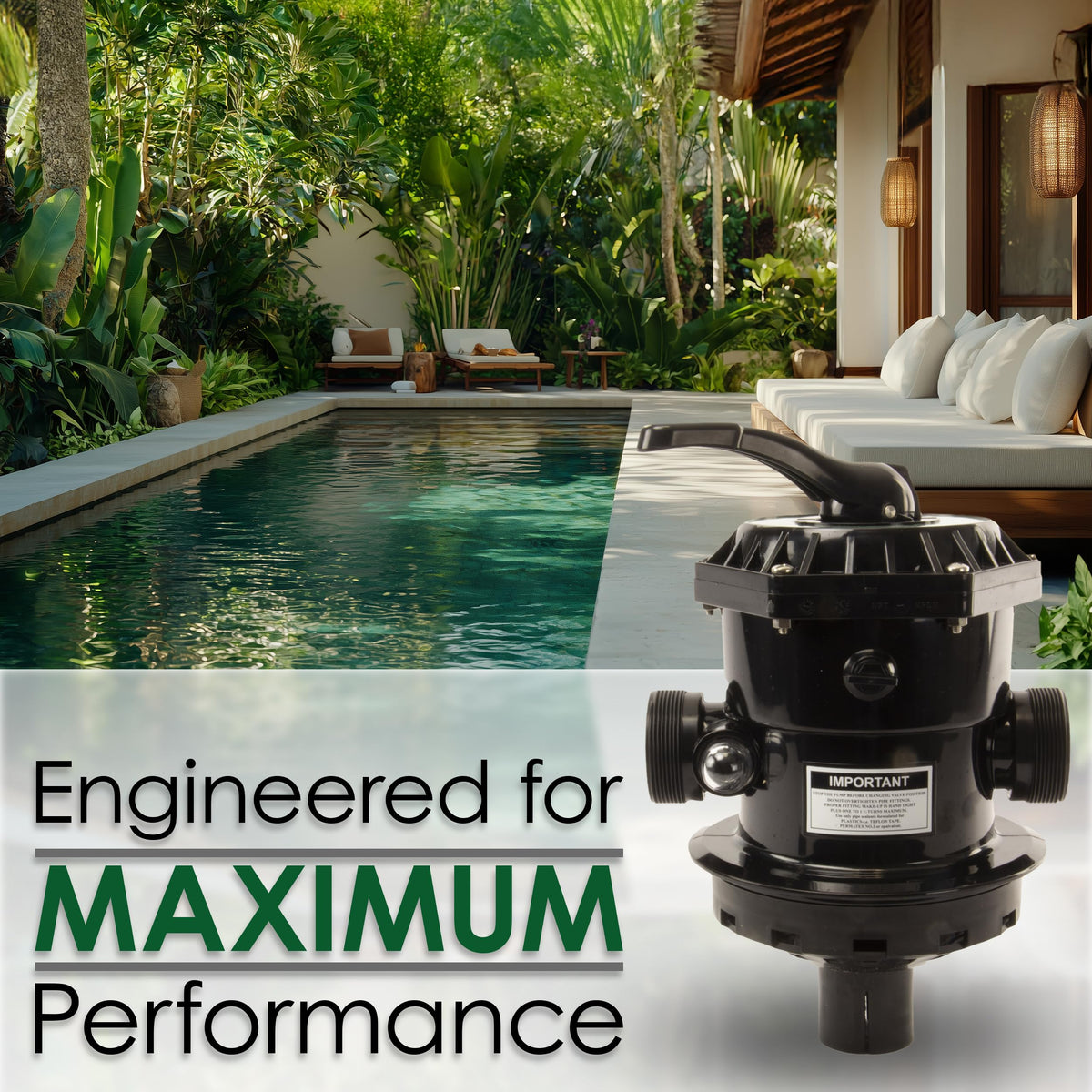 Rx Clear SP0714T VariFlo Top Mount 6-Way Valve – Compatible with Hayward Pro & VL Filters