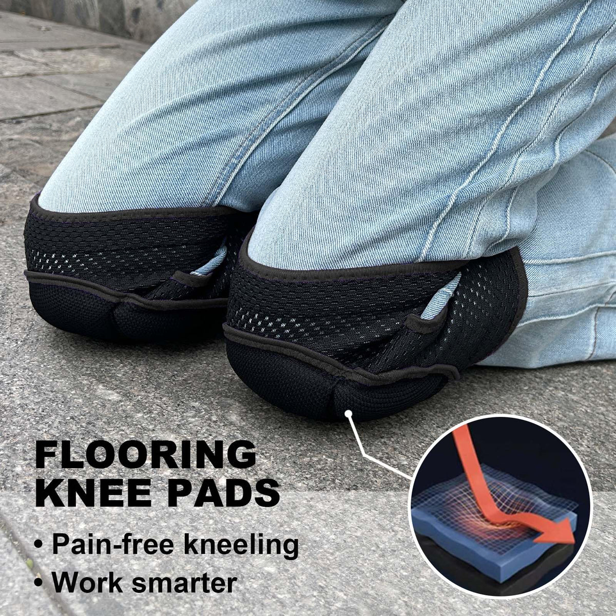 JyBTAA knee pads breathable mesh keeps you cool while working.