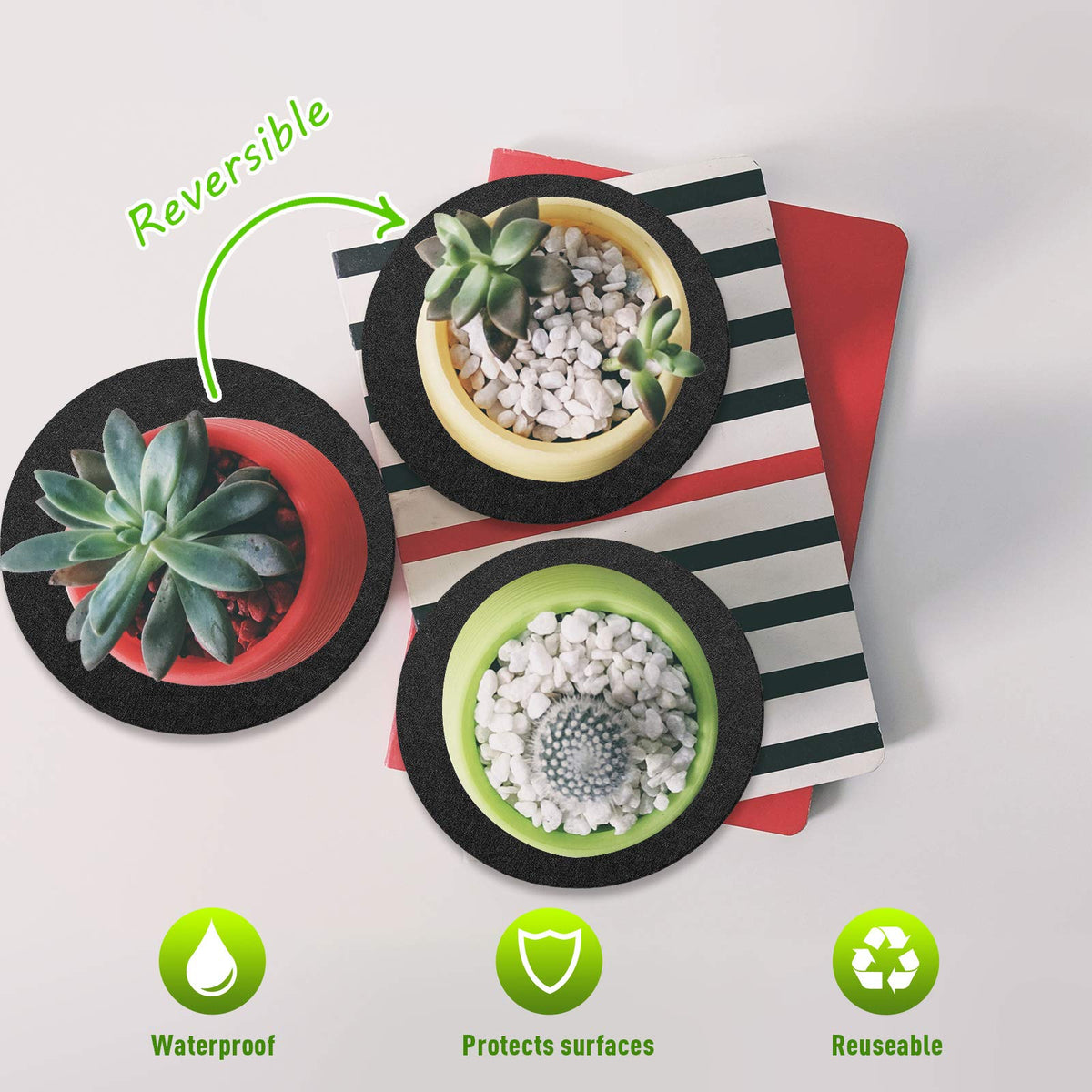Patelai cork plant coaster 10 inch large pad protects furniture while hosting bigger pots
