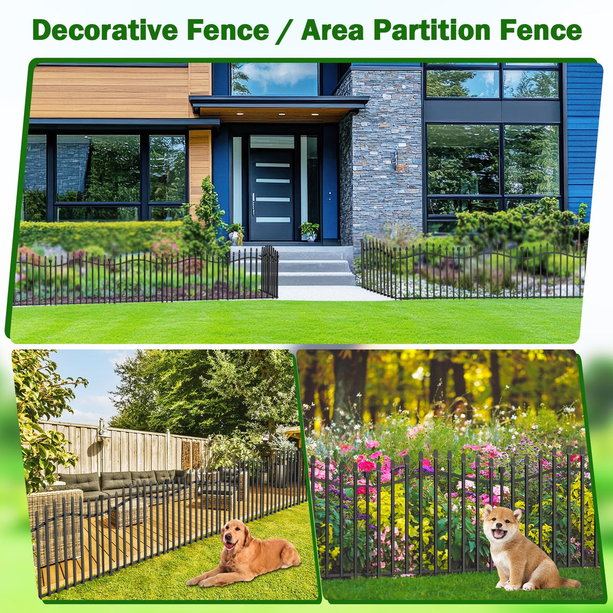 Bilibompa 10-Panel No-Dig Garden Fence | 24 in H x 27 in W, 22.5 ft Long