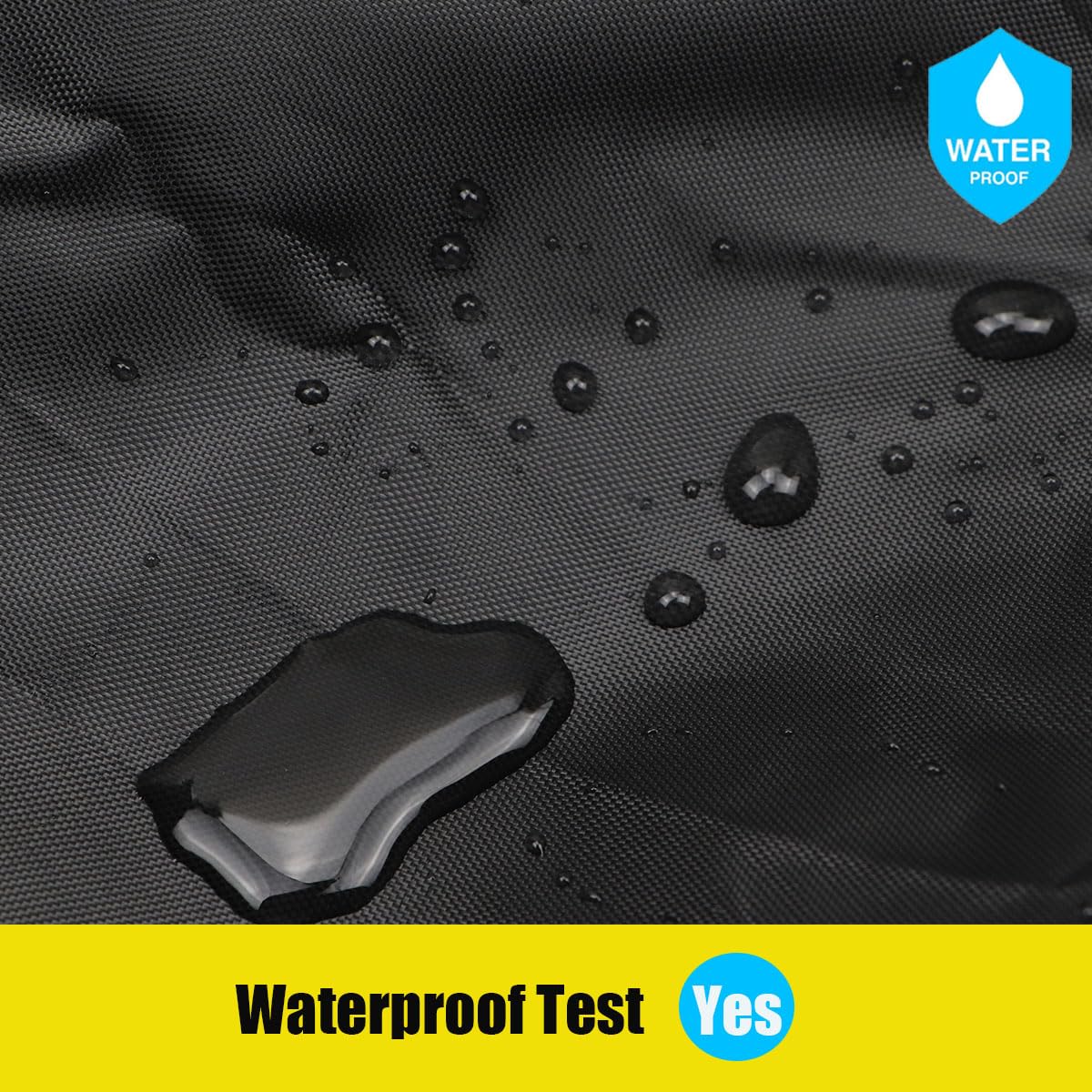 Durable 420D Oxford fabric detail on BeadChica seat cover enhances long-lasting use.