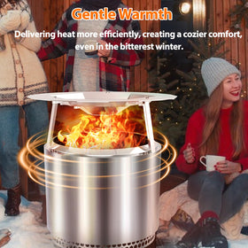 Uniflasy Heat Deflector for Solo Stove Bonfire 19.5-Inch | 304 Stainless Steel, Portable Diffuser with Handle
