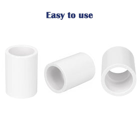 12 Pack 1/2" PVC Pipe Coupling Adapter Pipe Fitting Connector (Socket x Socket), Furniture Build Grade SCH40 1/2 Inch PVC Pipe Slip Socket Connectors for Home or Industrial Use, White