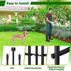 Bilibompa 10-Panel No-Dig Garden Fence | 24 in H x 27 in W, 22.5 ft Long