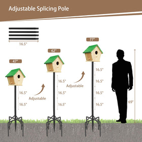 ReTang 77-Inch Heavy Duty Bird Feeder Pole with 5-Prong Base — Rust-Proof, Adjustable & Multi-Function