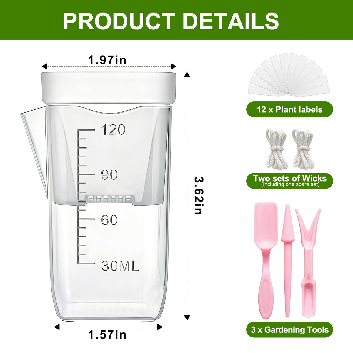 HITOSTAR 12-Pack 2-Inch Clear Self-Watering Pots for Indoor Plants