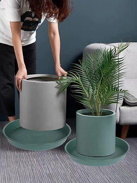Bleuhome green 12-inch saucer blends with any planter