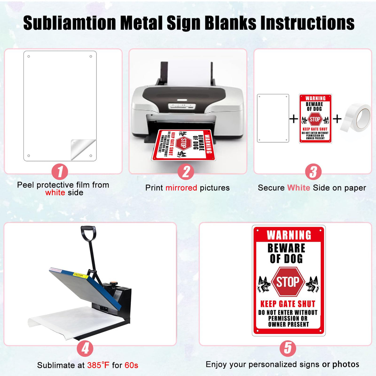 ToBeAce 10 Pcs Sublimation Metal Sign Blanks 8x12 Inch - Aluminum Sign Blanks with Pre-Drilled Holes